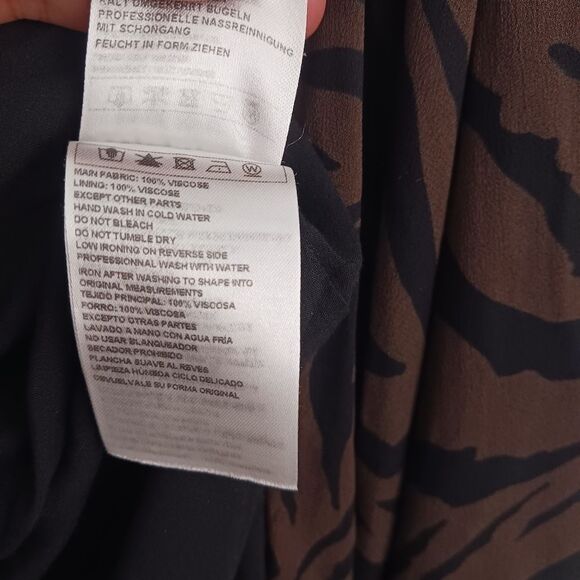 ba&sh Animal Print Selena Maxi high low Ruffle Zebra Print Dress Brown size XS - Picture 12 of 13